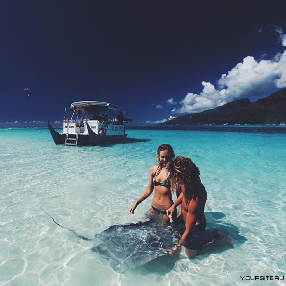 Boy and girl in the Maldives