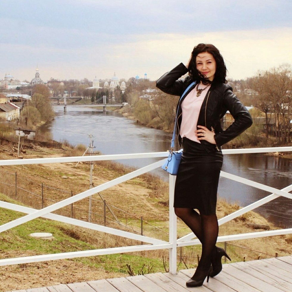 Modest girl with glasses