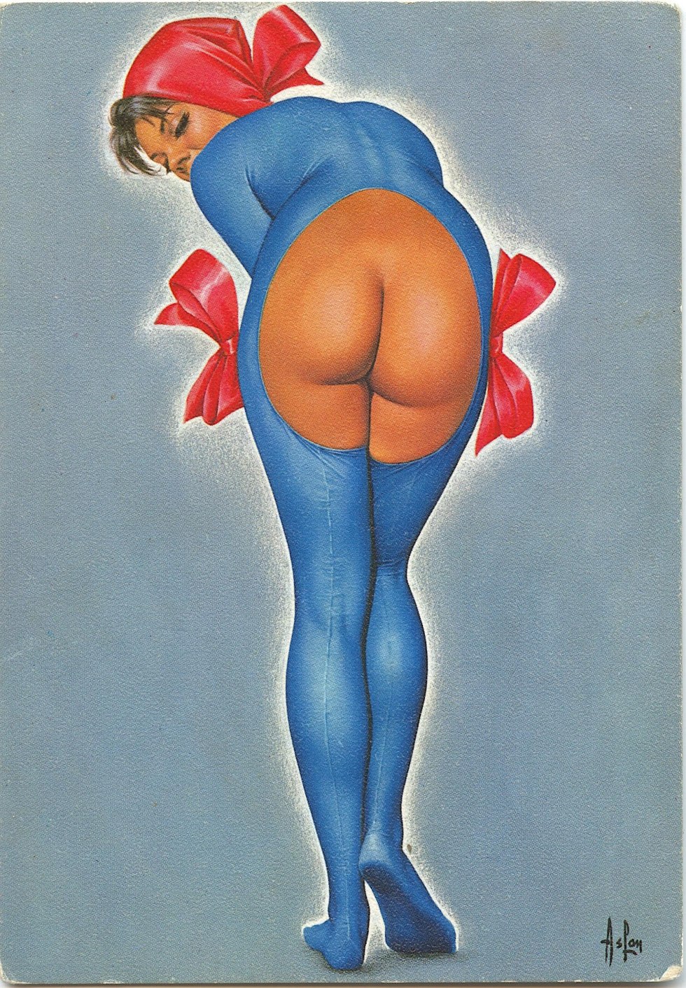 Naked female priest drawing