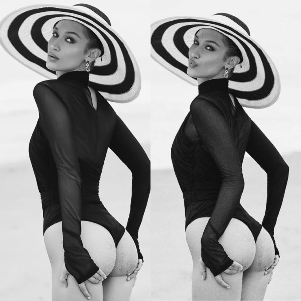 Bella Hadid revealed her chest