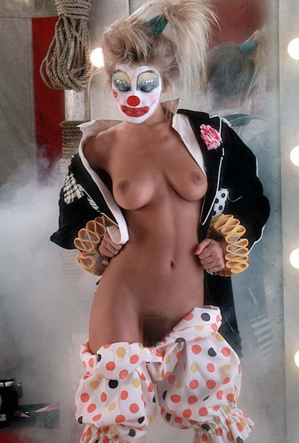 Naked women clowness