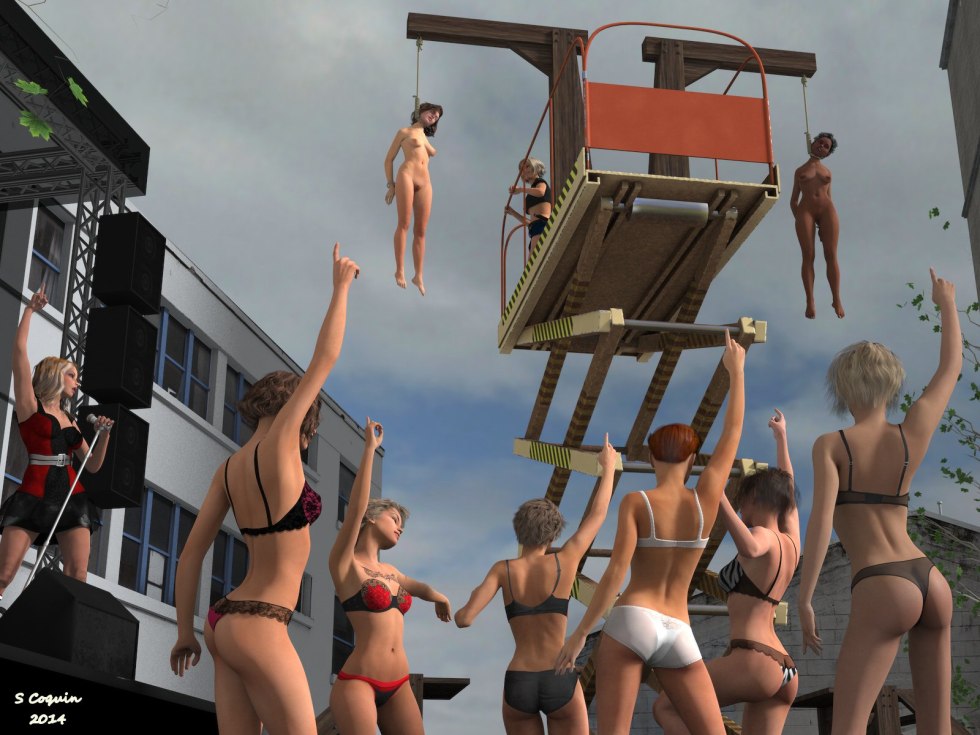 Hanged naked women