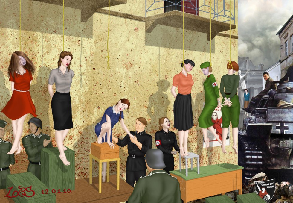 Erotic hanging women