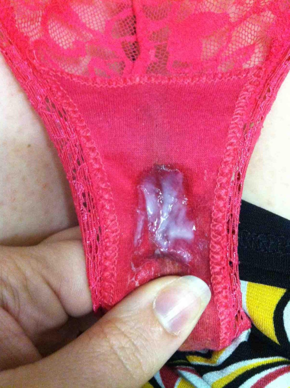 Cum on the panties of his girlfriend's sister