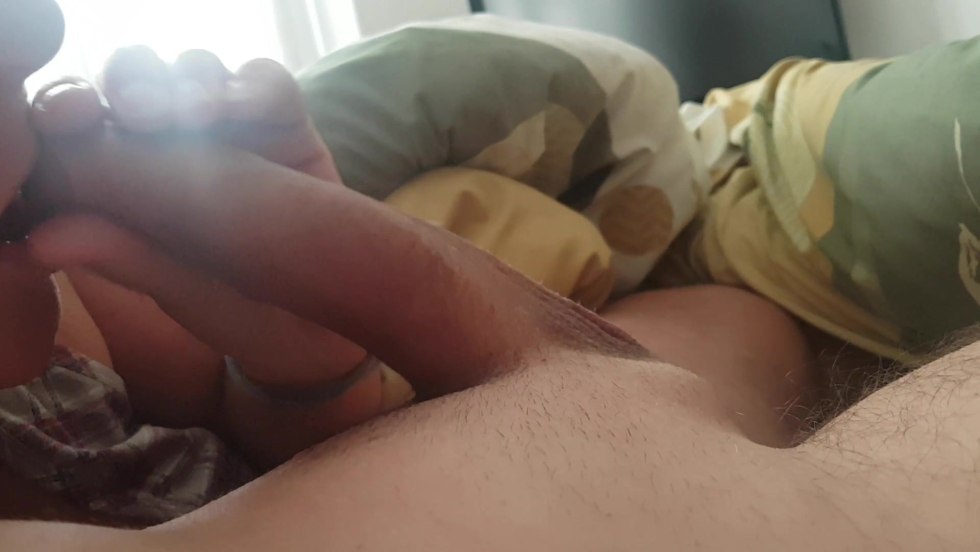 Naked pussy under a blanket