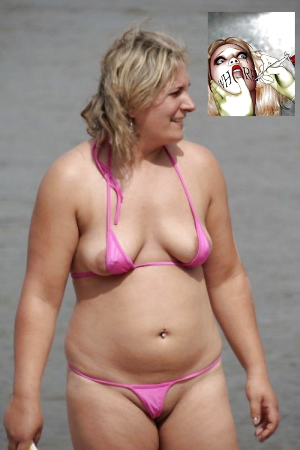 Mature women in transparent swimsuits