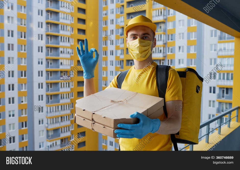 Tipic courier of food delivery