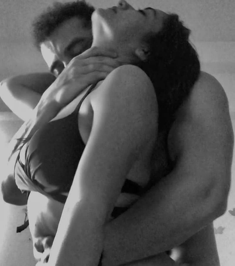 Girl sleeps on a guy