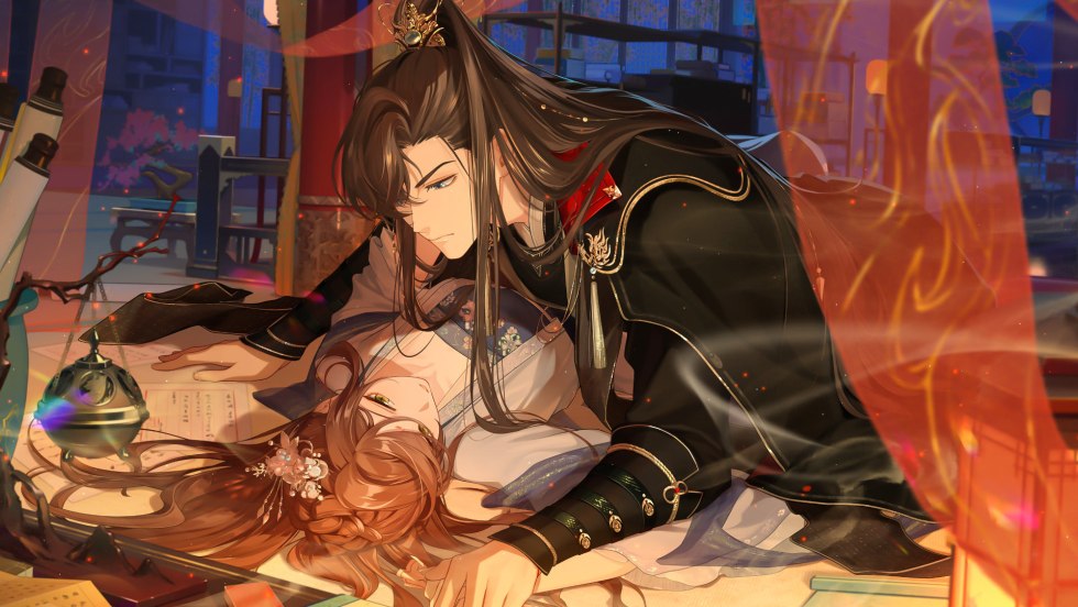 The cat with a knife smiles