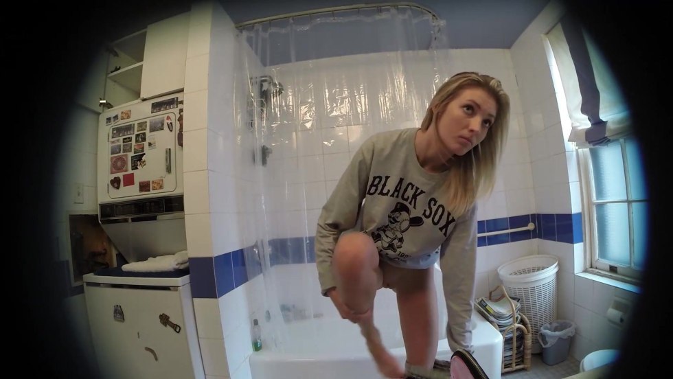 Naked students in the toilet