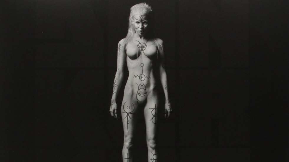 Soloist of the group Die Antwoord naked