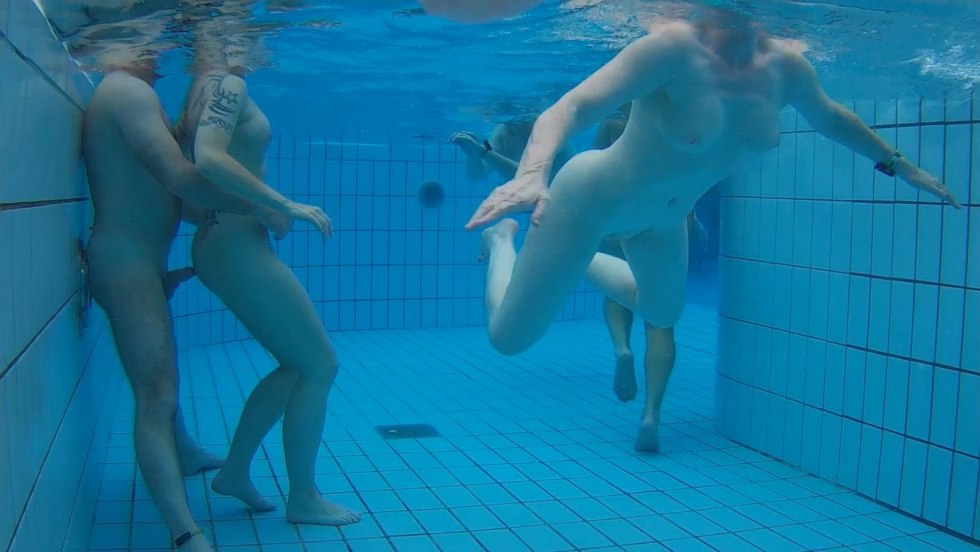 Lesbian underwater pool