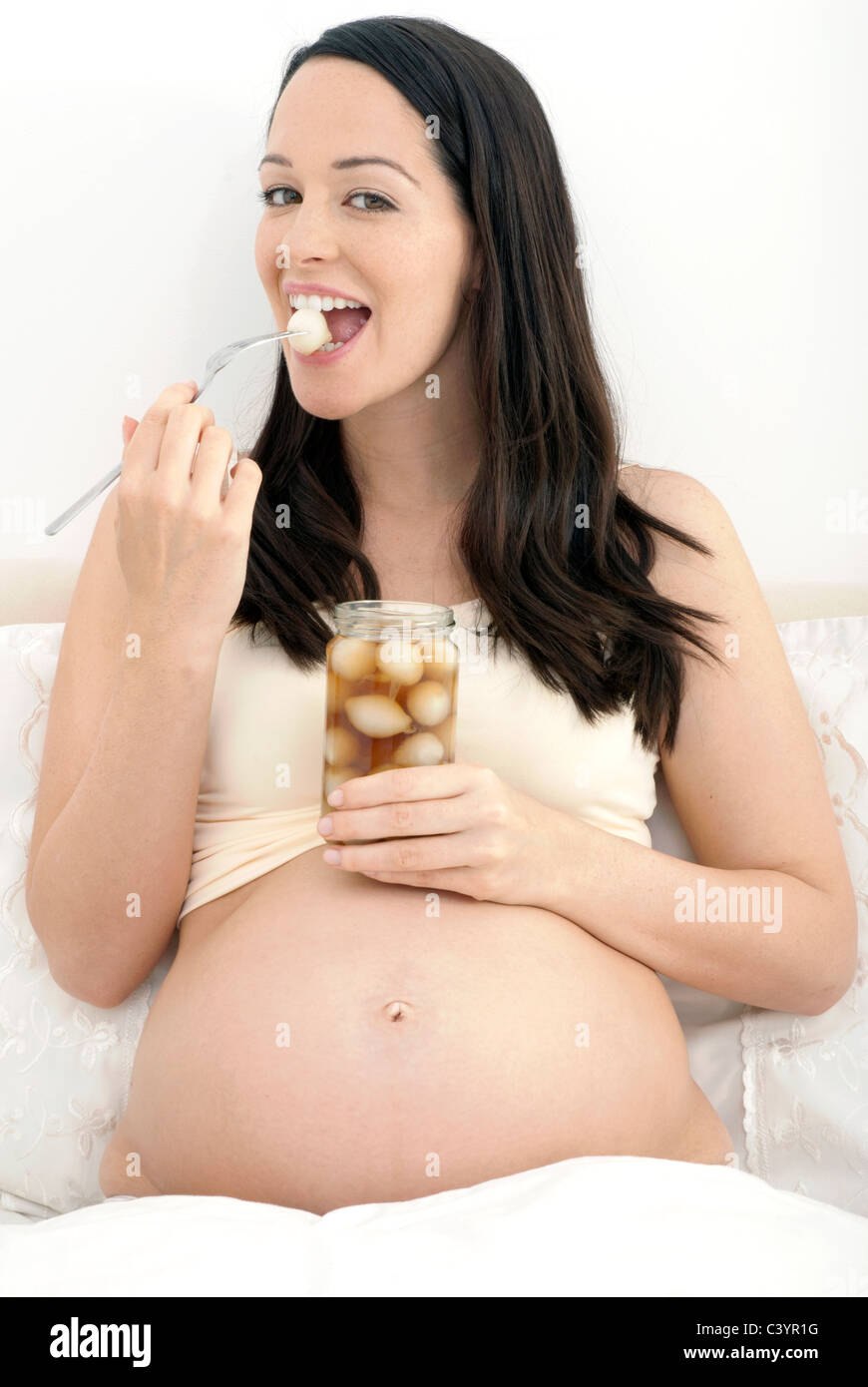 Pregnant GIF eats