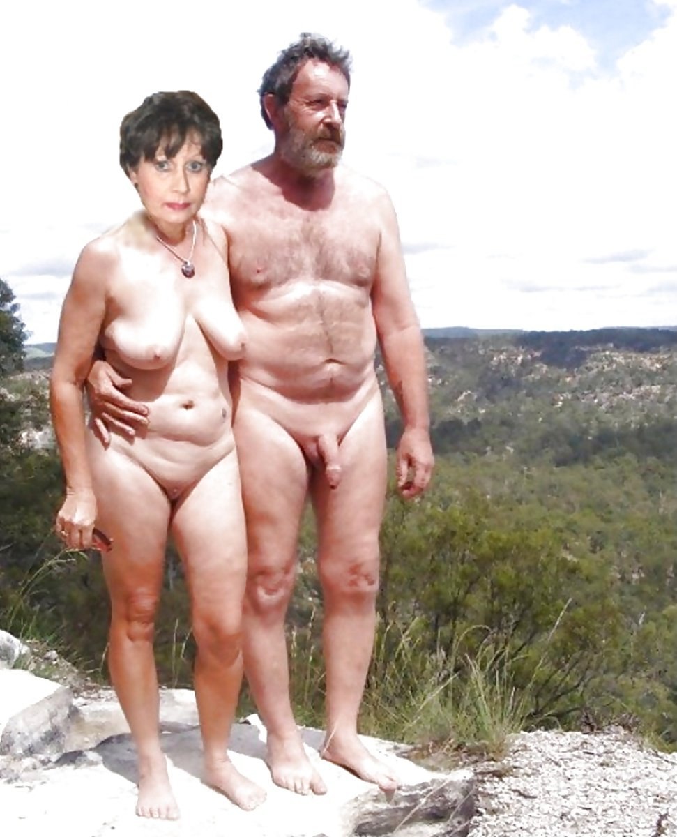 Naked elderly couples on the beach