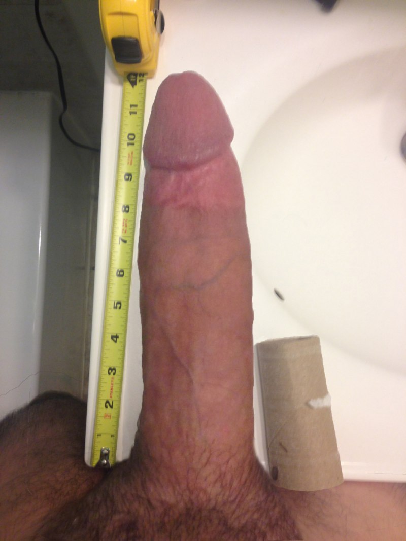 Male member with a ruler 25 cm