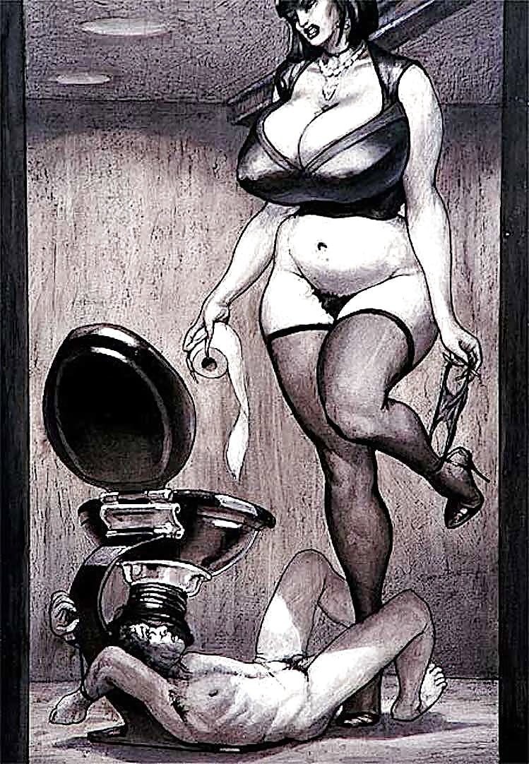 Fat women dominate the drawings