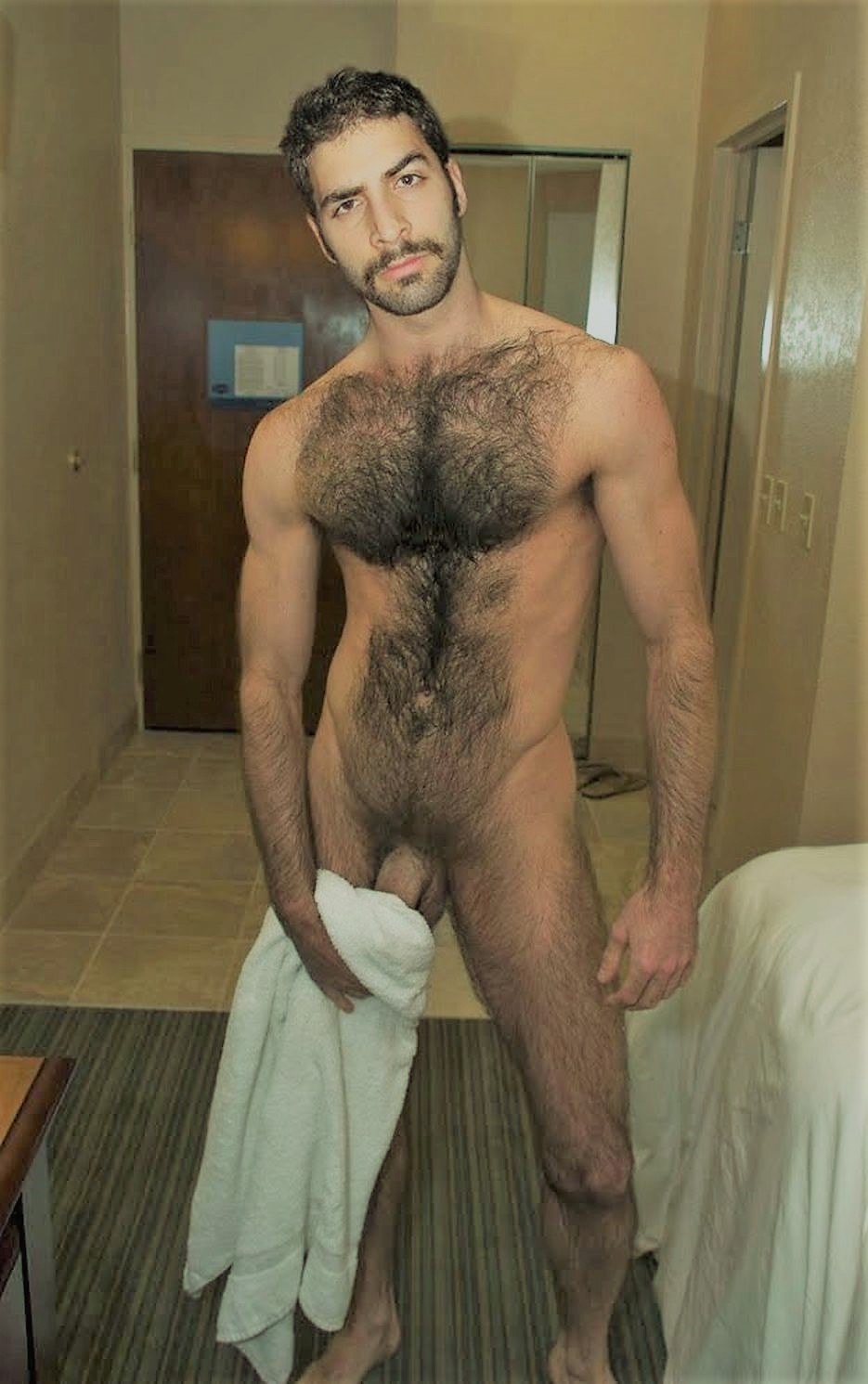 Very hairy Caucasian naked