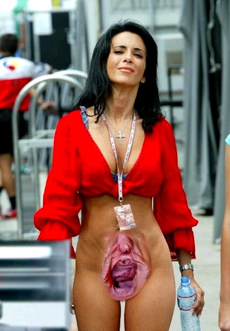 Girls in clothes but without panties