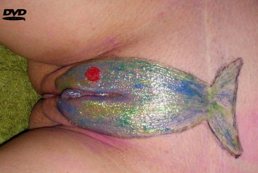 Fish tattoo on vagina