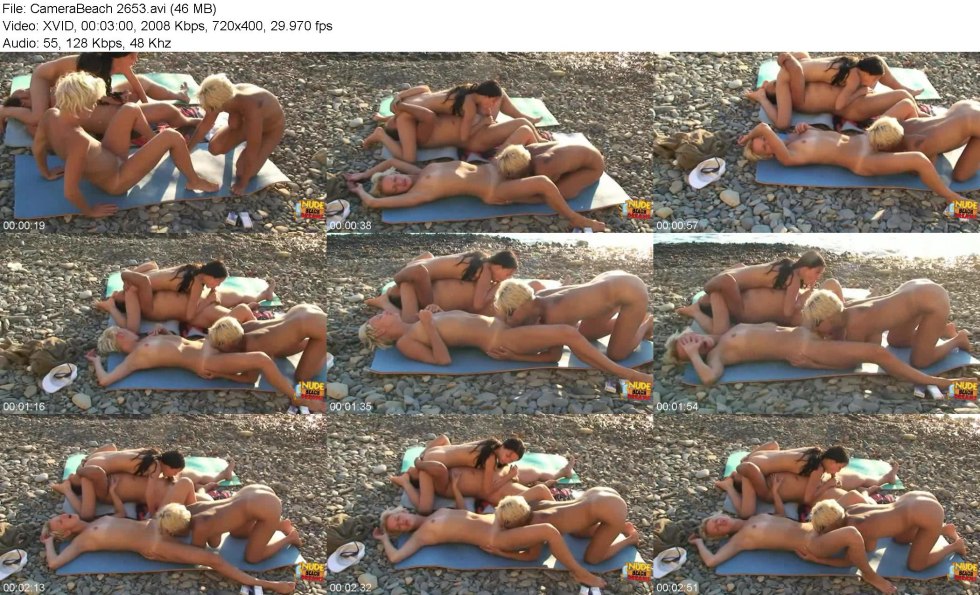 Hidden Cam Busty Brunette and Blonde on a Nude Beach