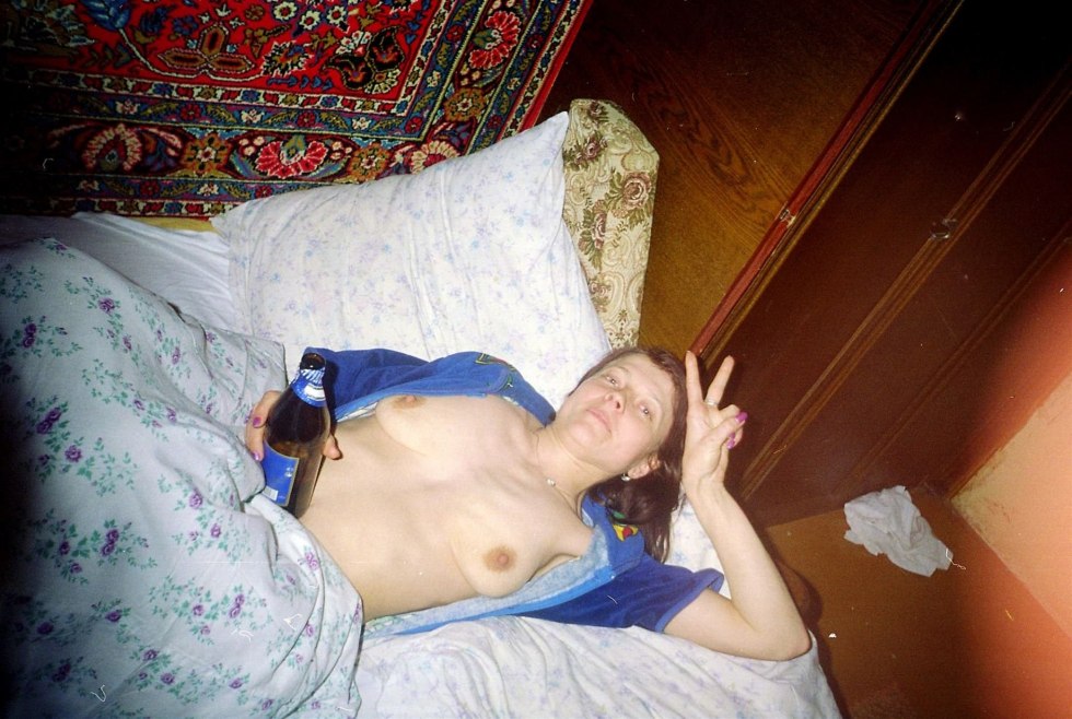 Drunk naked women in the village