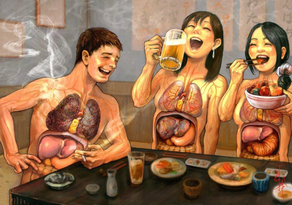 Unhealthy lifestyle art art