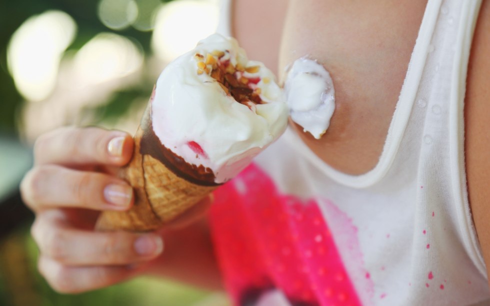 Ice cream on the chest