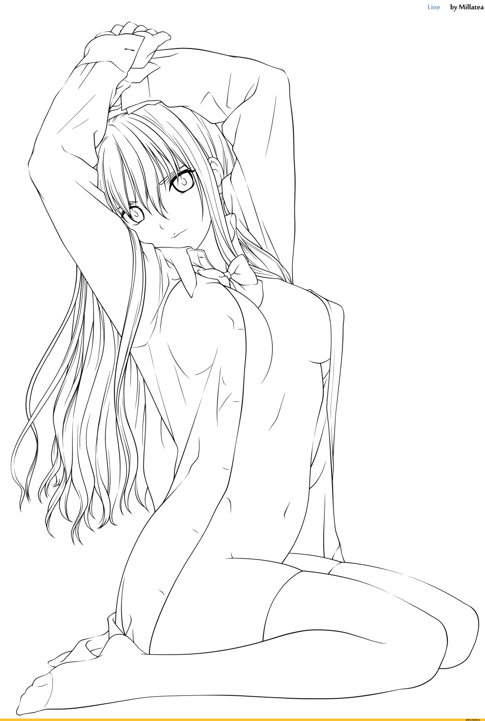 Erotic anime with a pencil