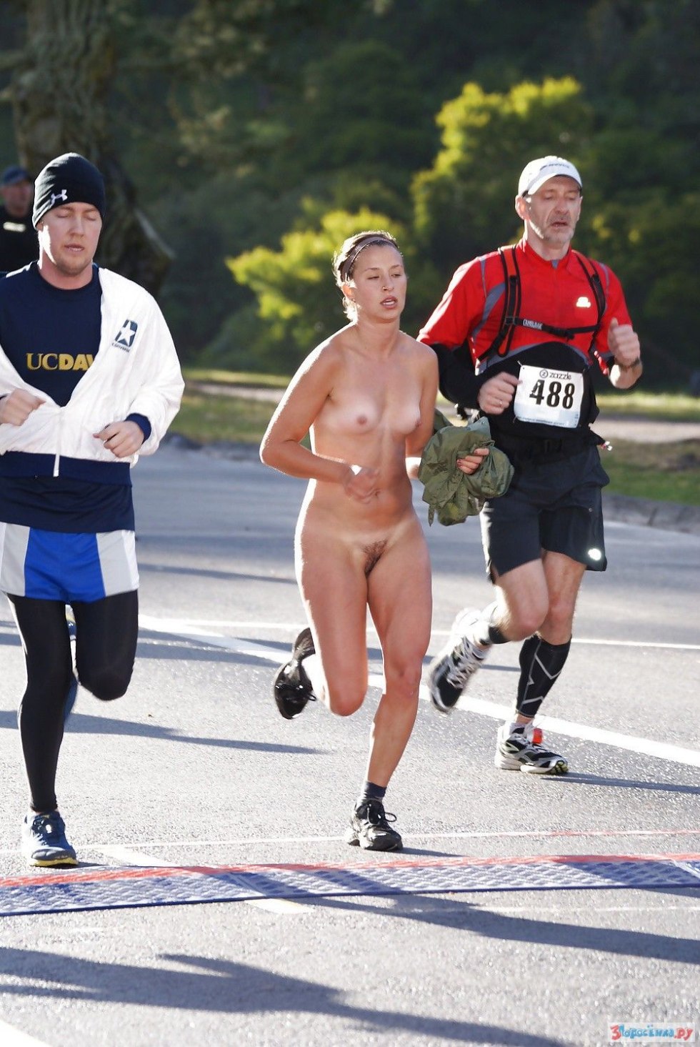 Running girl without panties