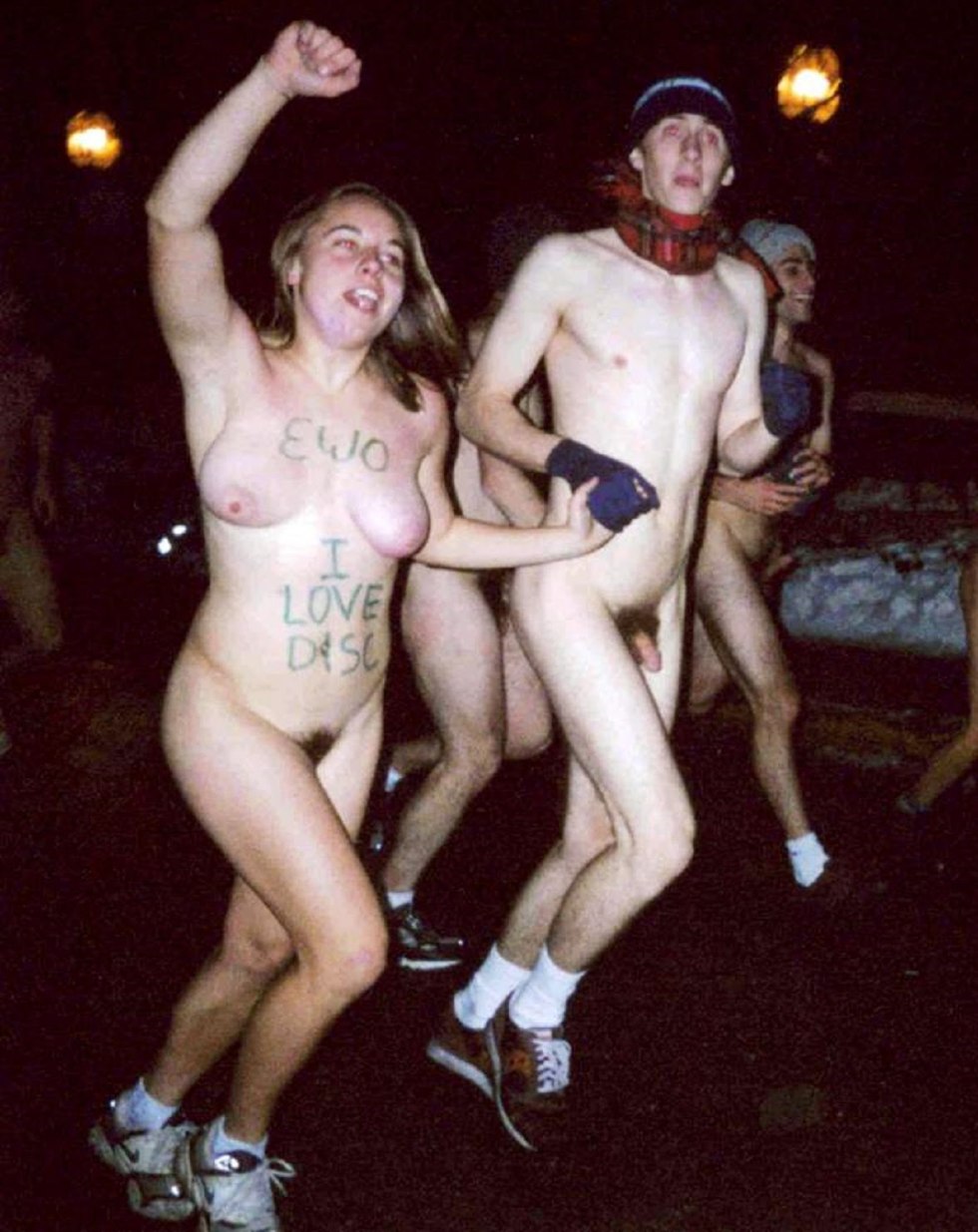 Naked students at the festival