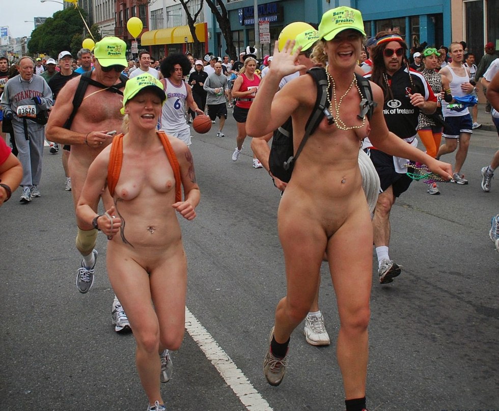 Parade of naked men and women