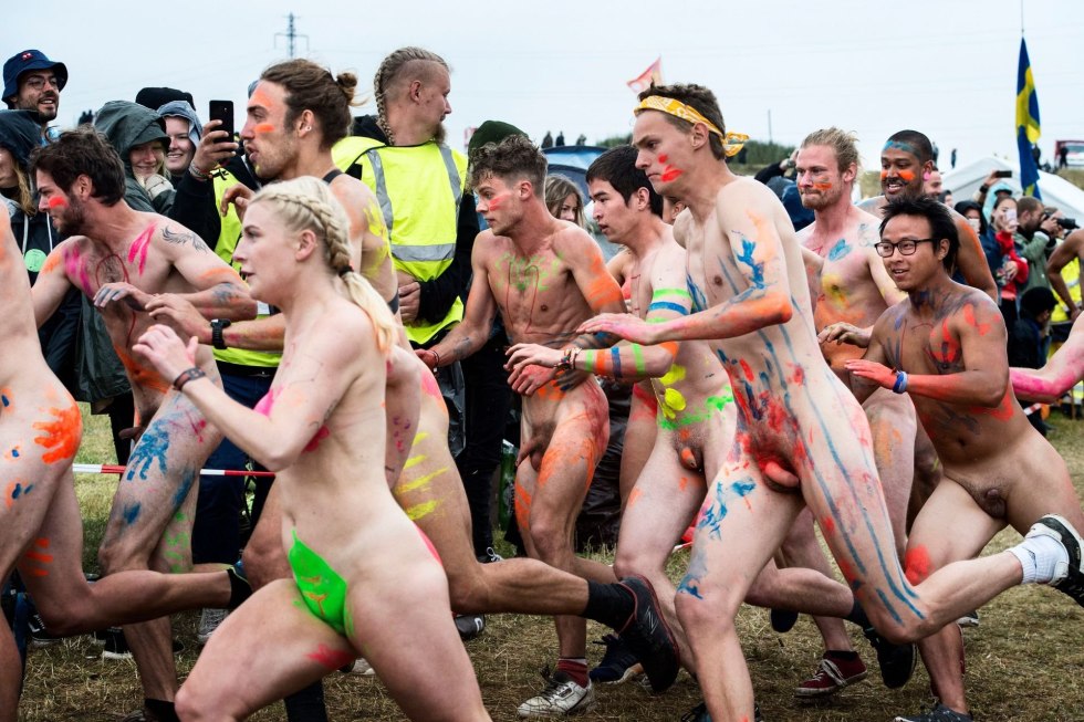 Guys naked at the festival