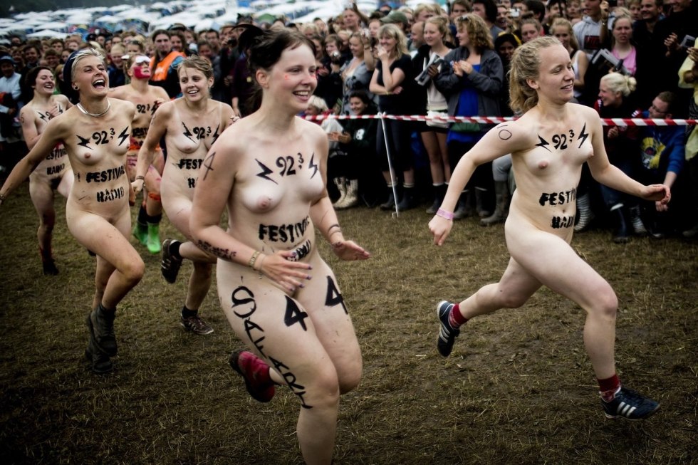 Naked race at the Festival in Denmark