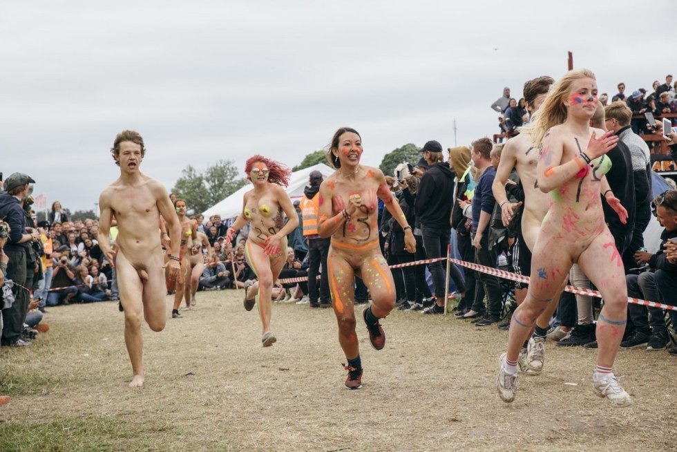 Naked nudists at festivals