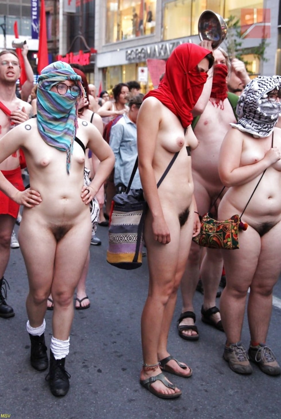 Naked women at the festival
