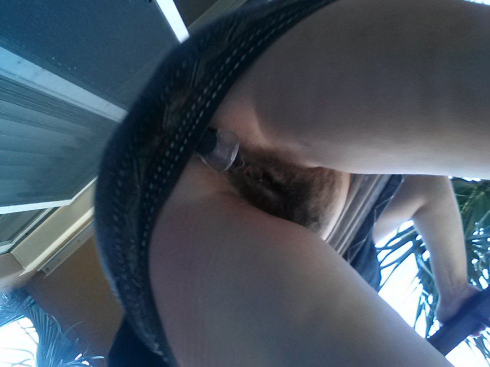 Anal plug under the skirt hidden camera