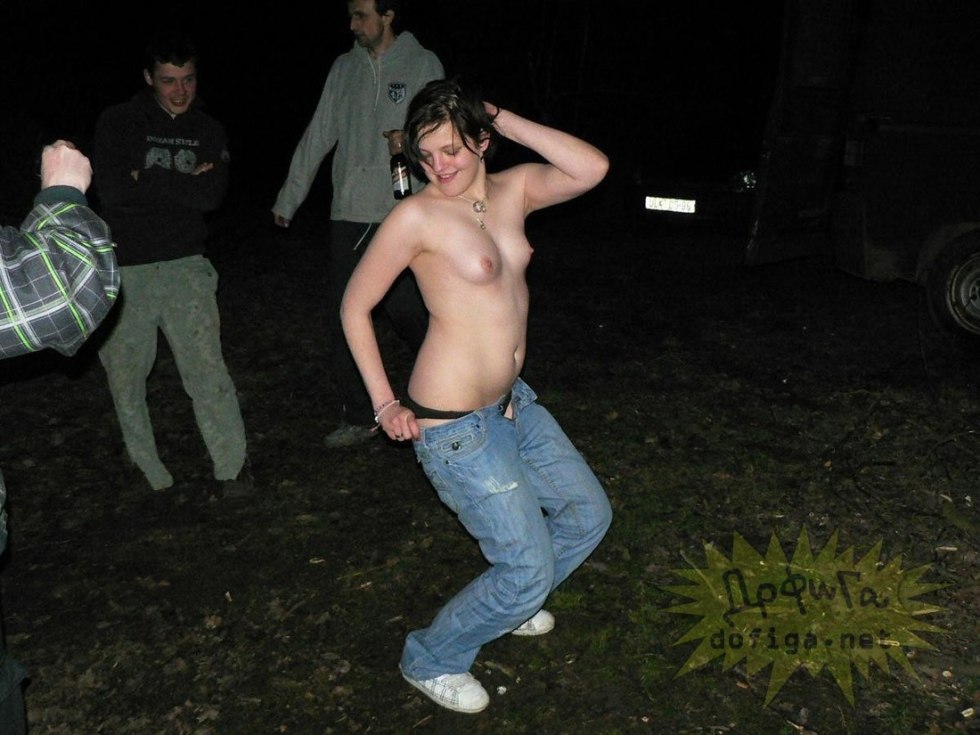 Naked drunken women on the street