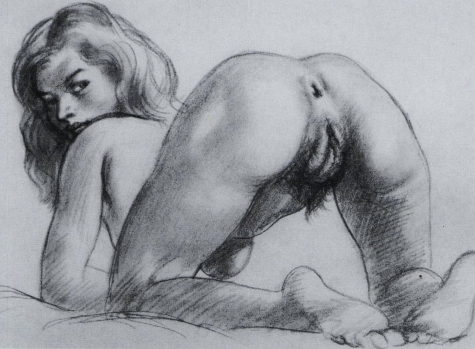 Pornographic painting with a pencil