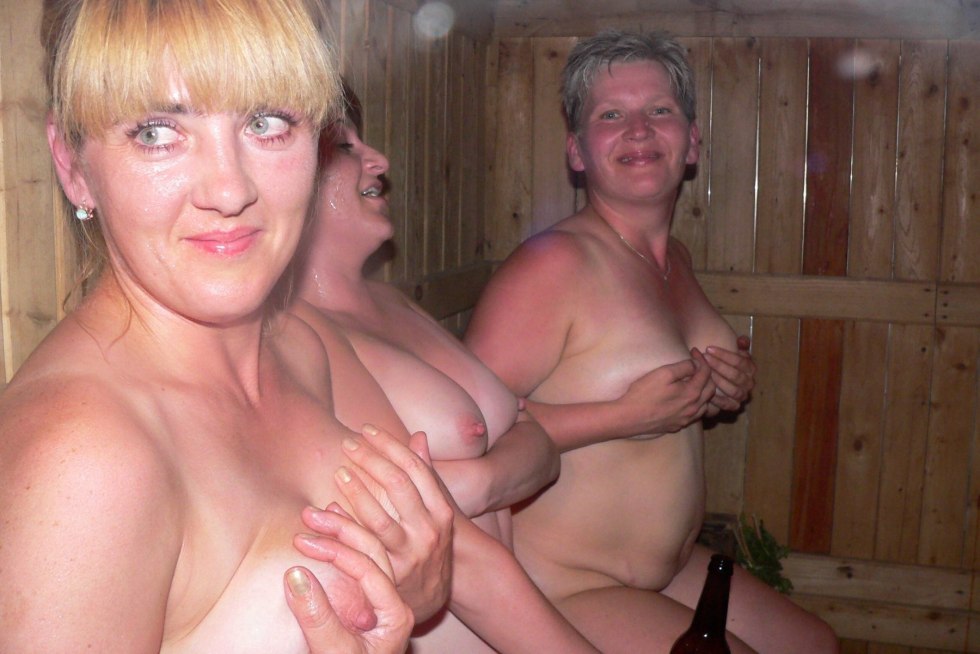 Mature girlfriends in a private bathhouse
