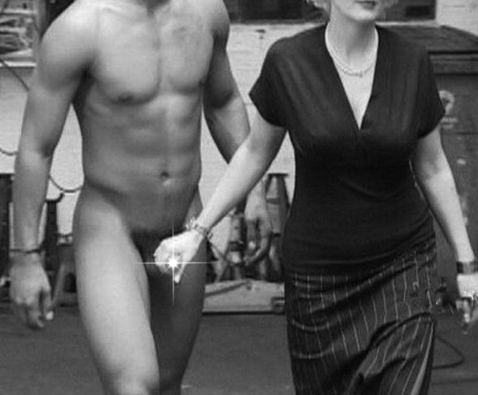 Naked men dressed women Retro