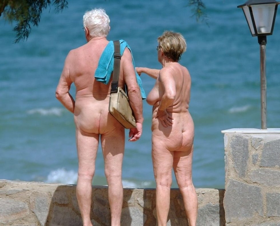Old women on a nudist beach