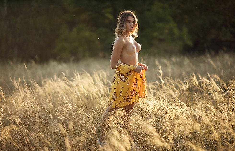 Naked beauties in sundress