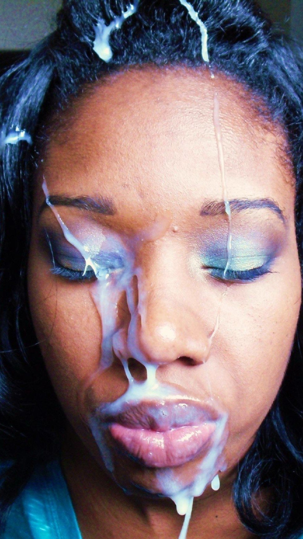 Cumshots on silicone lips