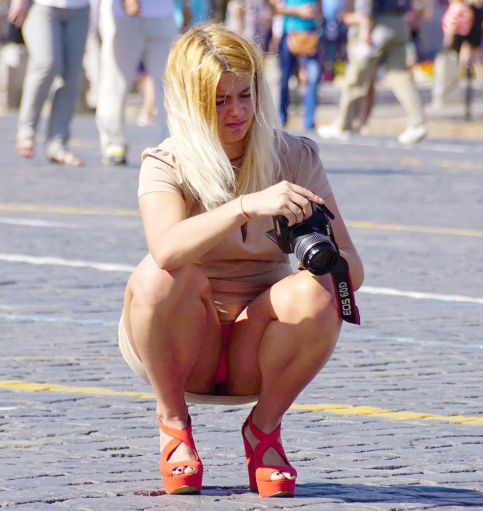 On Cort Kach without panties