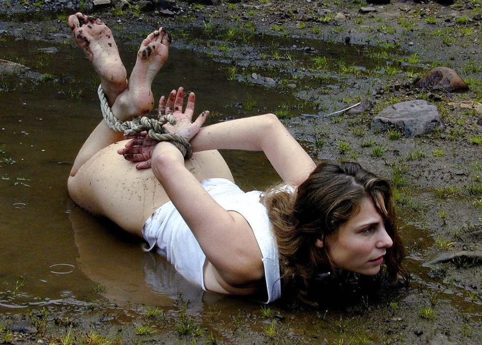 Bondage girls in mud