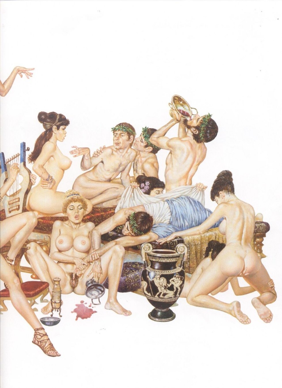 Erotic illustrations of orgies