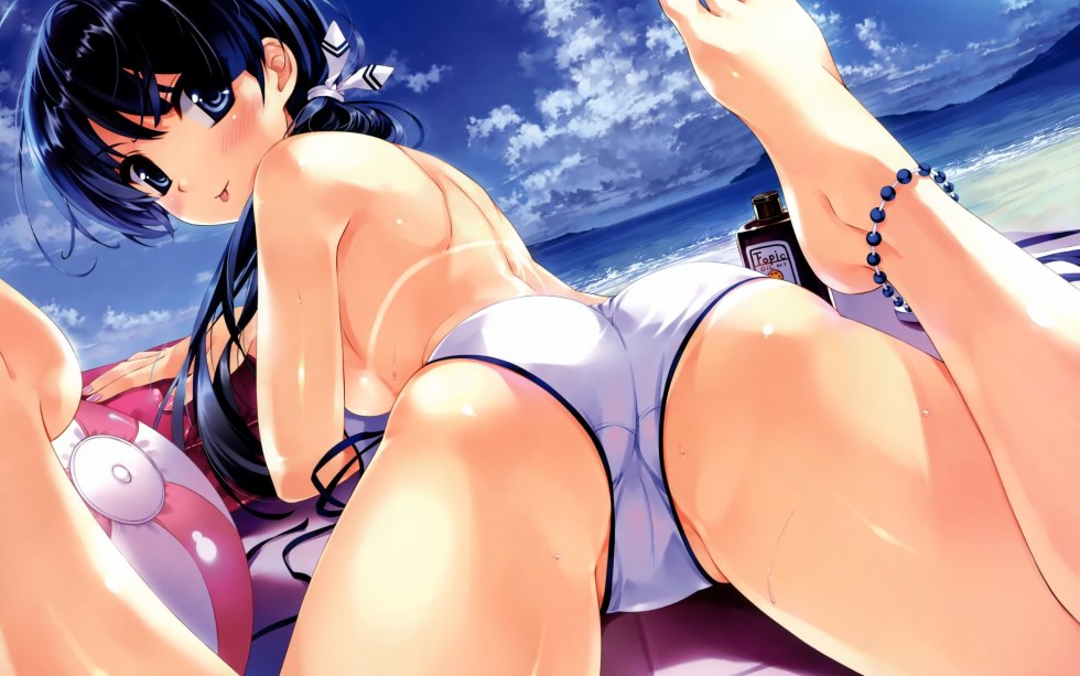 Anime girls in hentai swimsuits