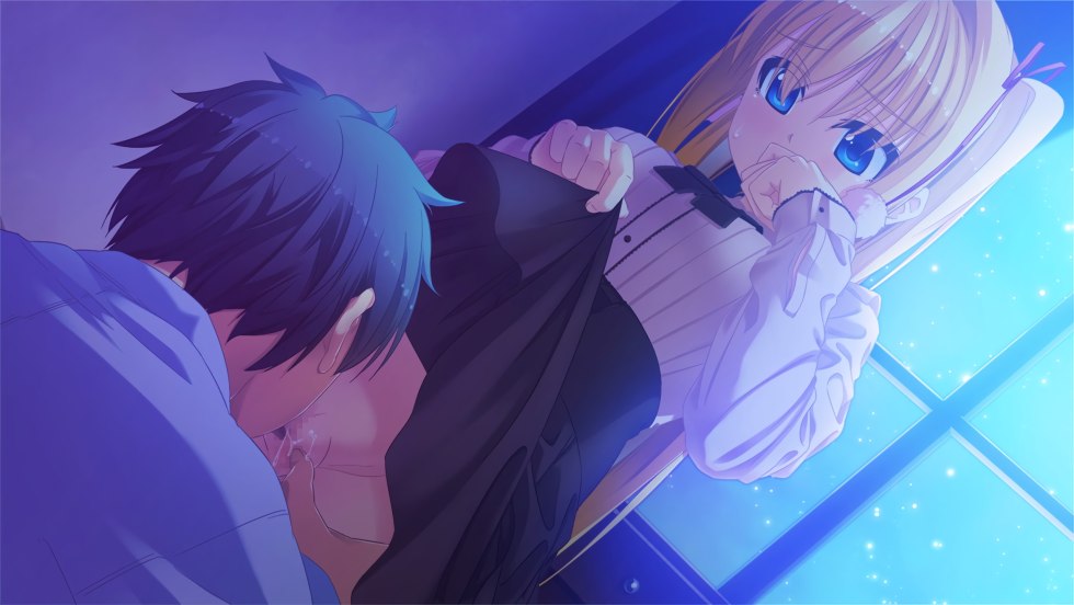 Anime guy licks a girl