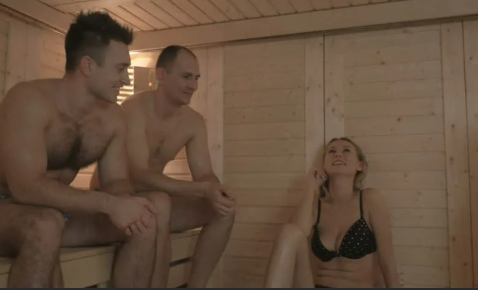 In the sauna with a friend