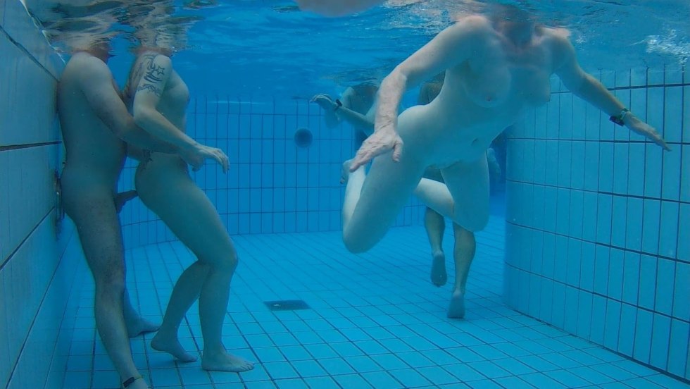 Naked in a public basin